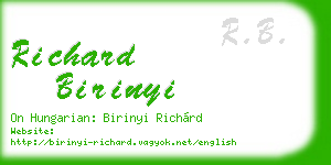 richard birinyi business card