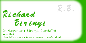 richard birinyi business card